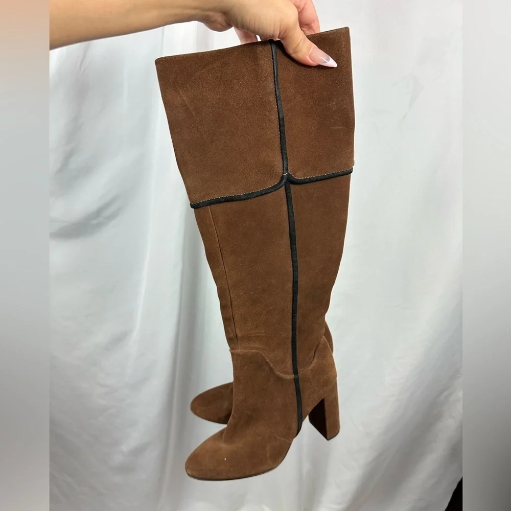 AD & Daughters Theodora brown suede boots with black lining size 7.5